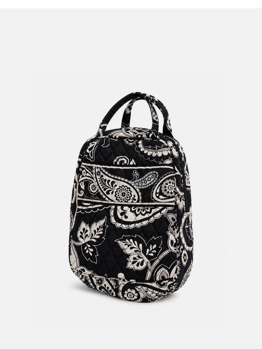 Quilted Paisley Mini Backpack - Black/Cream